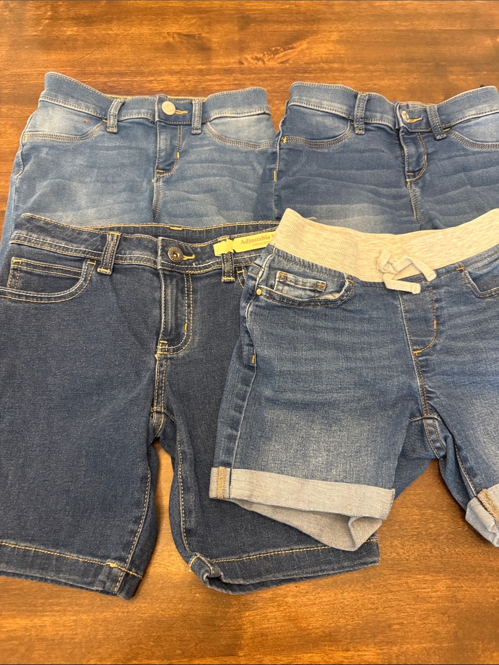 Kids Denim Shorts - Blue Stretch Cotton Blend